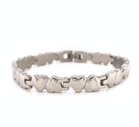 Stainless steel heart Bracelet 8"inches
