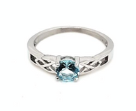 Stainless steel Aquamarine cz Birthstone Ring
With Celtic Knots
Sizes 5-10