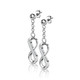 Surgical Steel Ball Stud Post Earrings with Dangling CZ Paved Infinity