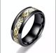 Stainless Steel Black Celtic Dragon Design  With Gold Carbon Fiber Inlay 

Comfort Fit

8mm

Sizes 6-13

Stainless steel
Tarnish Free
Hypoallergenic
Nickel free
All our jewelry is made to last for many years of wear. You can shower and go in a pool with all our stainless steel without fear of Tarnish guaranteed