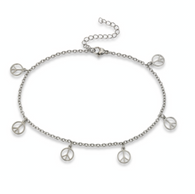 Stainless steel Peace Sign Anklet
Fits 9- 11.5 inch ankles