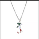 Stainless Steel Italian Flag  Enamel flag Necklace 
Silver 
Pendant size 1.25 inches 
