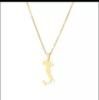 Stainless Steel 18k Gold Plated Map of  Italy
Necklace