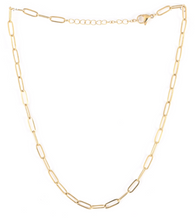 STAINLESS STEEL 18 k GOLD PLATED PAPER CLIP CHAIN NECKLACE

4mm

Available in sizes 16, 18 ,20 and 24 inch 

Approx weight 5 grams

All our jewelry is Tarnish Free, hypoallergenic and nickel 