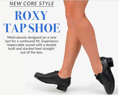 Capezio Roxy Tap Shoe - Black Leather Wingtip | Just Imagine Costumes ...