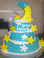 Approximate Servings 80. Sizes: 7", 10" & 14". Sugar stars and NON-EDIBLE moon themed three tiered cake. 