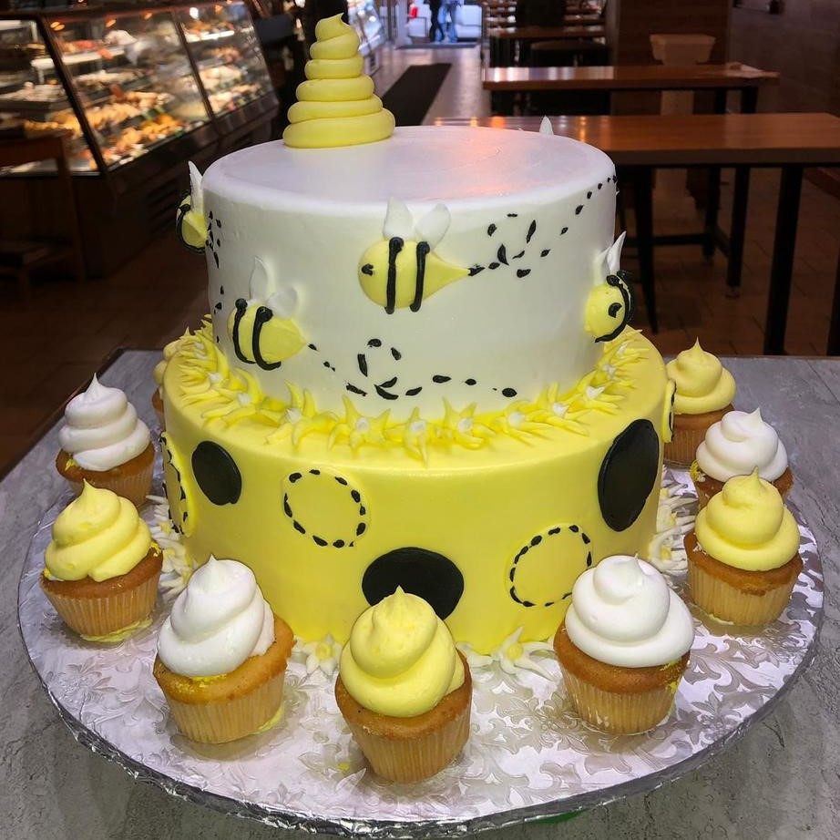 Bumblebee baby best sale shower cake