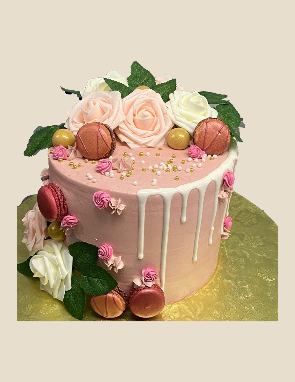 Pink Ombré Drip Layer Cake - Love and Confections