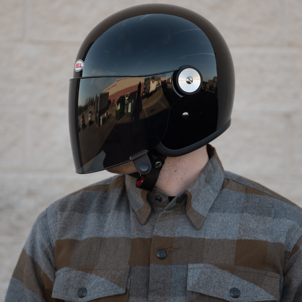 Bell Riot Motorcycle Helmet Gloss Black Get Lowered Cycles