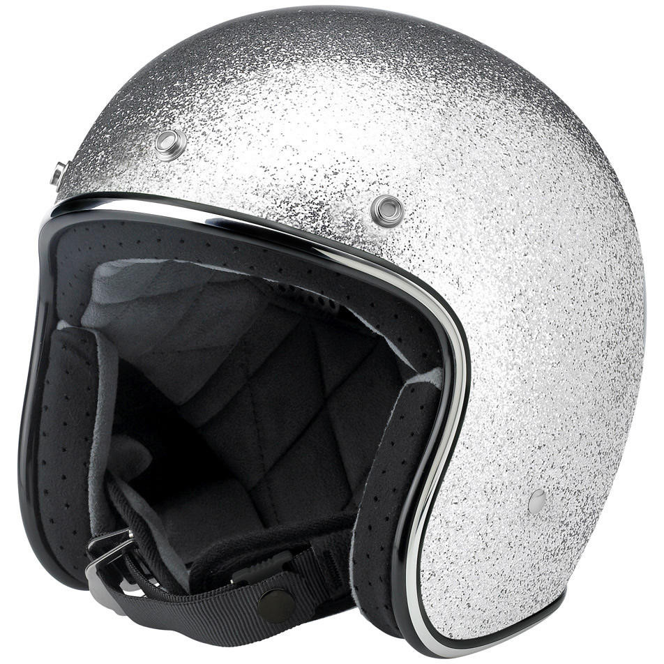 Biltwell Bonanza Motorcycle Helmet Silver Metal Flake Get Lowered