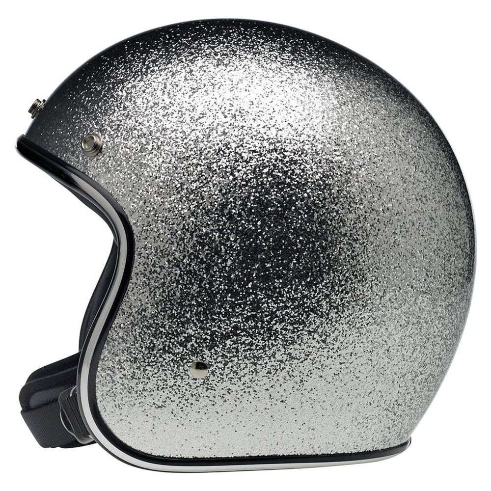 Biltwell Bonanza Motorcycle Helmet - Silver Metal Flake - Get Lowered