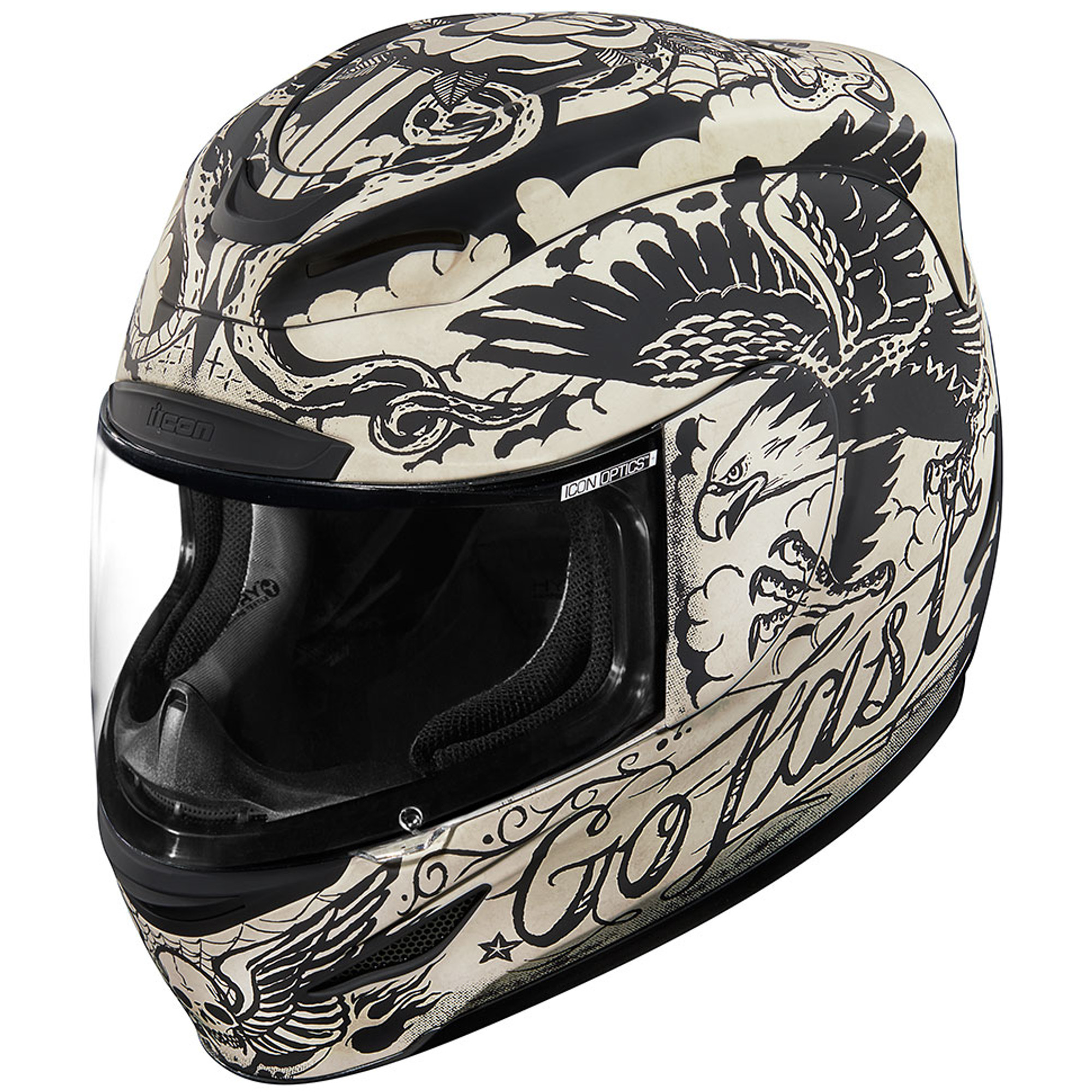 Icon Airmada Scrawl Helmet - White - Get Lowered Cycles