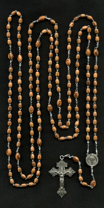 15-decade olive wood rosary, custom