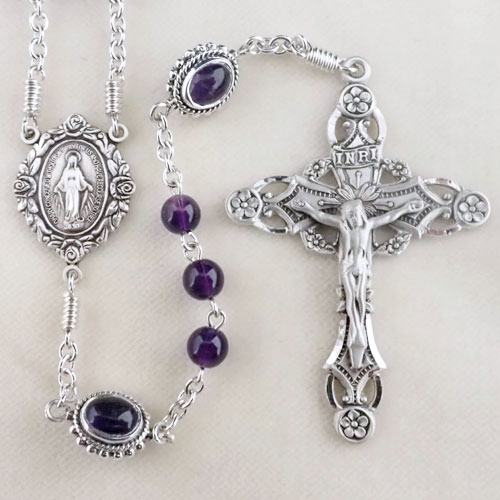 amethyst rosary, real amethyst