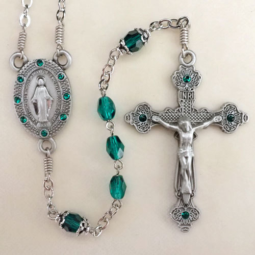 emerald crystal rosary