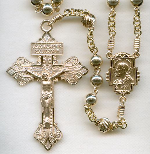 solid gold rosary, all gold rosary