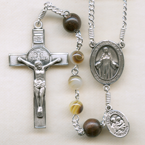 Brown Mother of Pearl Rosary