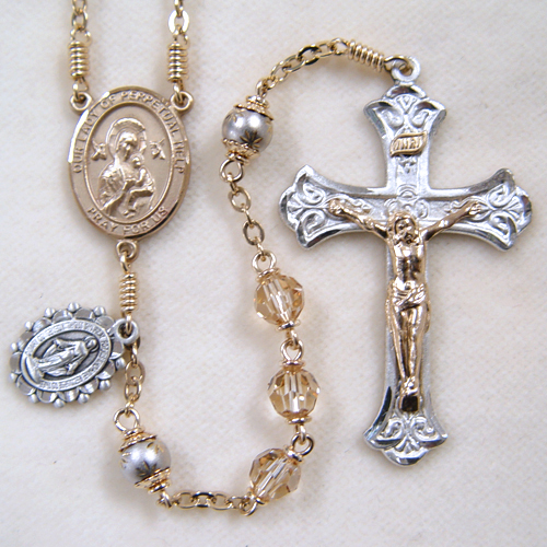 Silver and gold rosary, two-tone rosary