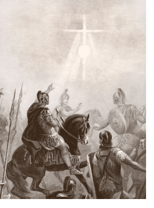 Constantine see a vision of the cross: constatine, vision of the cross