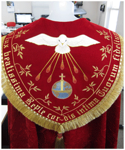 Back of the Pentecost cope pentecost cope, red cope