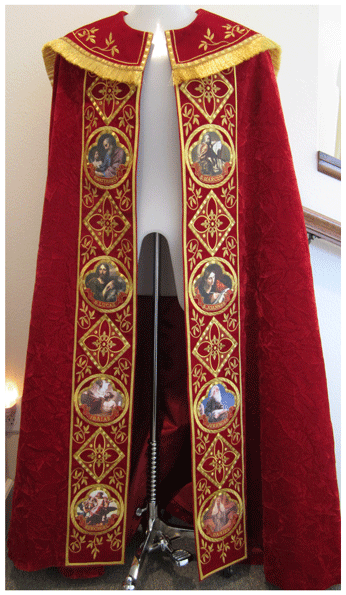Cope for Pentecost Sunday red pentecost cope