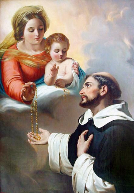 st. dominic, the rosary, our lady, gives the rosary, recieves the rosary