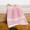 Organic Baby Blanket Solid Rose Quartz w/ White Stripes