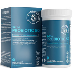 Ultra Probiotic 50 Advanced Strength Digestive Care Formula, 50B CFU, 10 Strains, Time Release Caps