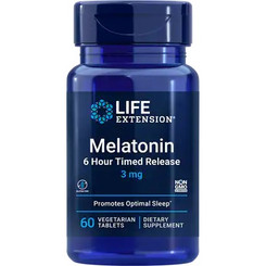 Melatonin 6 Hour Timed Release 3 mg, 60 vegetarian tablets 