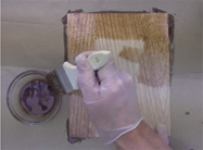 Wood veneer can be stained using a brush or a rag