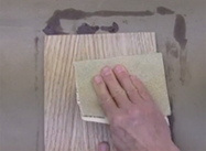 Veneer should be sanded before the first coat of finish and between coats