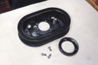 Harley Oval Air Cleaner Plate With K&N Filter  (Patterned For CV)