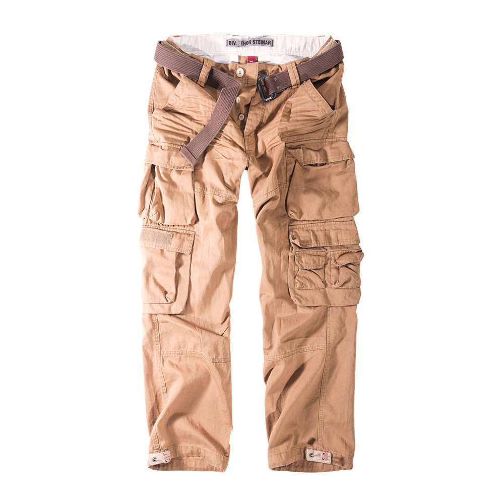 sand coloured cargo trousers