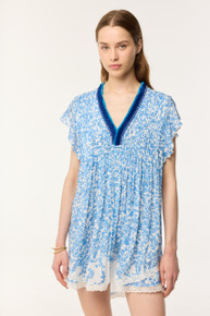 Poupette St. Barth Sasha Mini Dress Lazuli Blue
