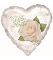 Wedding Shower White Rose 18" Heart