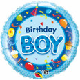 18" Round Foil Birthday Boy Blue
