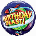 18" Birthday Blast Spaceship Balloon