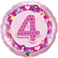 Pink Princess Foil Balloons 4th Birthday