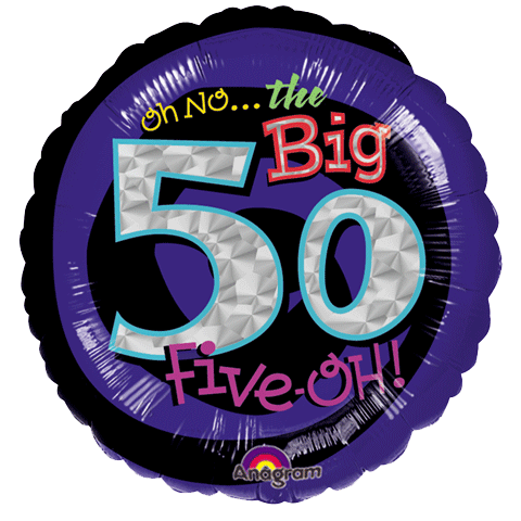Oh No The Big 50 Birthday Prismatic - Portland Balloon Delivery