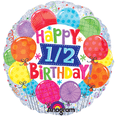 18" Happy 1/2 Birthday Holographic 