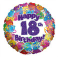 18" Happy 18th Birthday Holographic Foil Balloon