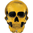 35" Golden Skull Helium Shape