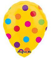 18" Anagram Perfect Balloon - Yellow Polka Dot