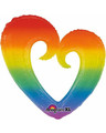 Rainbow Open Heart Foil Balloon