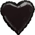 18" Opaque Black Foil Heart Balloon