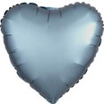 18" Satin Steel Blue Heart Balloon