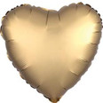 18" Gold Sateen / Satin Heart Balloon