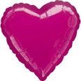 18" Metallic Fuchsia Heart Balloon