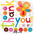 18" Thank You Colorful Flowers Foil Balloon