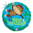 18" Holographic  Monkey Buddy Birthday Balloon 